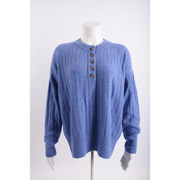 Madewell Womans Sweater Bowden Henley Coziest Yarn Size S Relaxed Fit Purple NWT - Picture 1 of 6